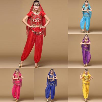 Women Belly Dance Outfit Costume India Dance Clothes Top+Pants