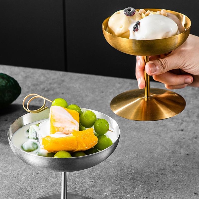 Edelstahl Eisbecher Dessert Sorbet Schüssel Geschirr Salatbecher Hausbars Sommerparty Küchenbedarf