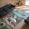 Mermaid Underwater Theme Crystal Velvet Rug Personalized Custom Name Text Soft Floor Mat Home Decor