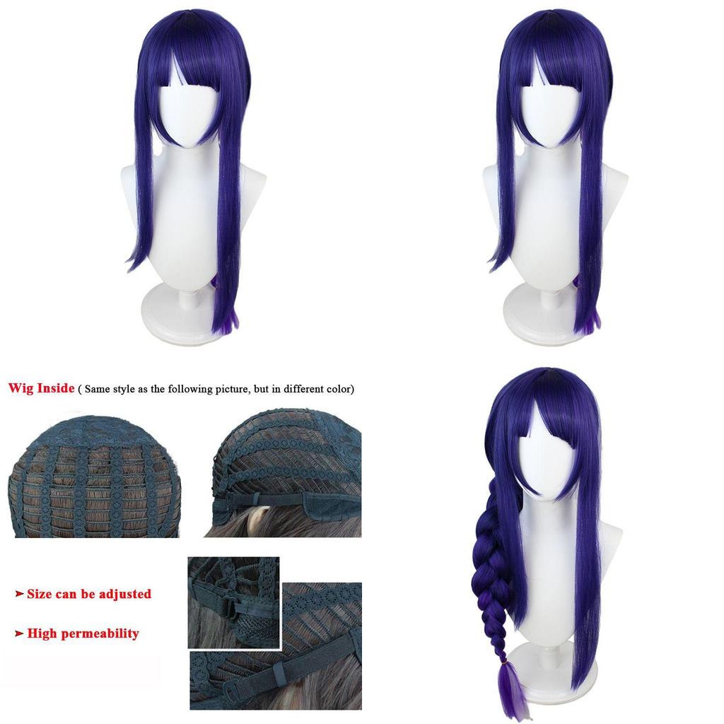 Stunning Genshin Impact Raiden Shogun Cosplay Wig Featuring Vibrant Purple Synthetic Hair