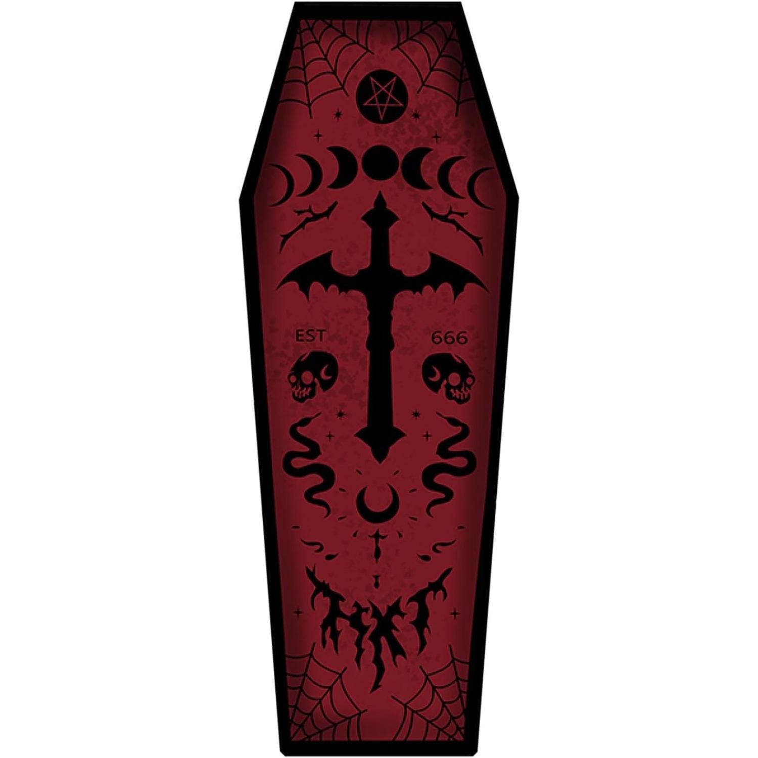 

Halloween Rug Runner 4. X 1.6 Ft 2024 Goth Spooky Coffin Shaped Carpets Non Slip Washable Halloween Doormat for Halloween Decora