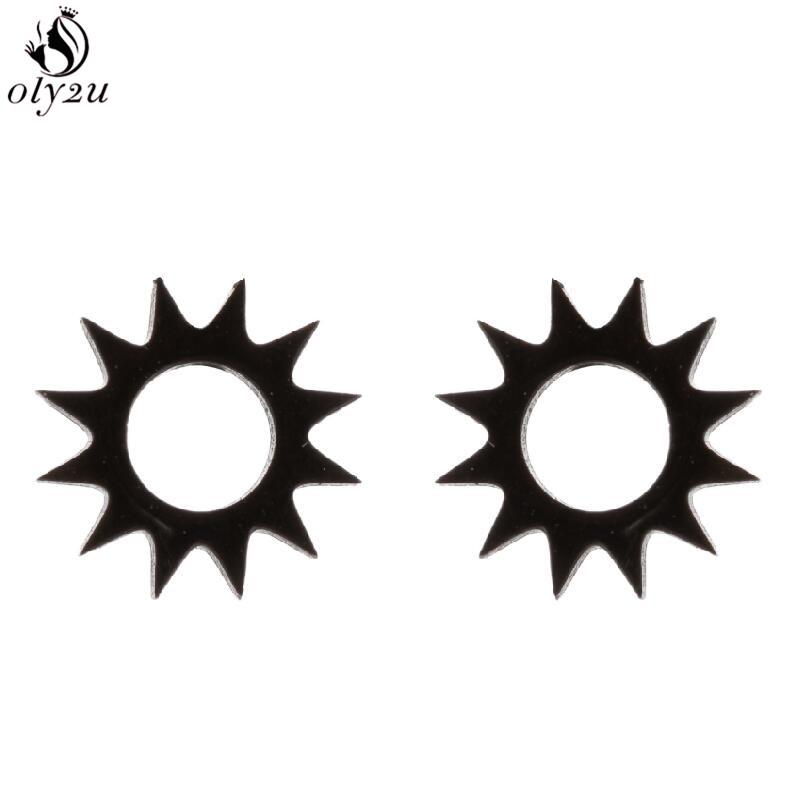 Punk Stainless Steel Lightning Earring for Women Sun Piercing Jewelry Cool Girls Personality Earrings Gifts Accessories