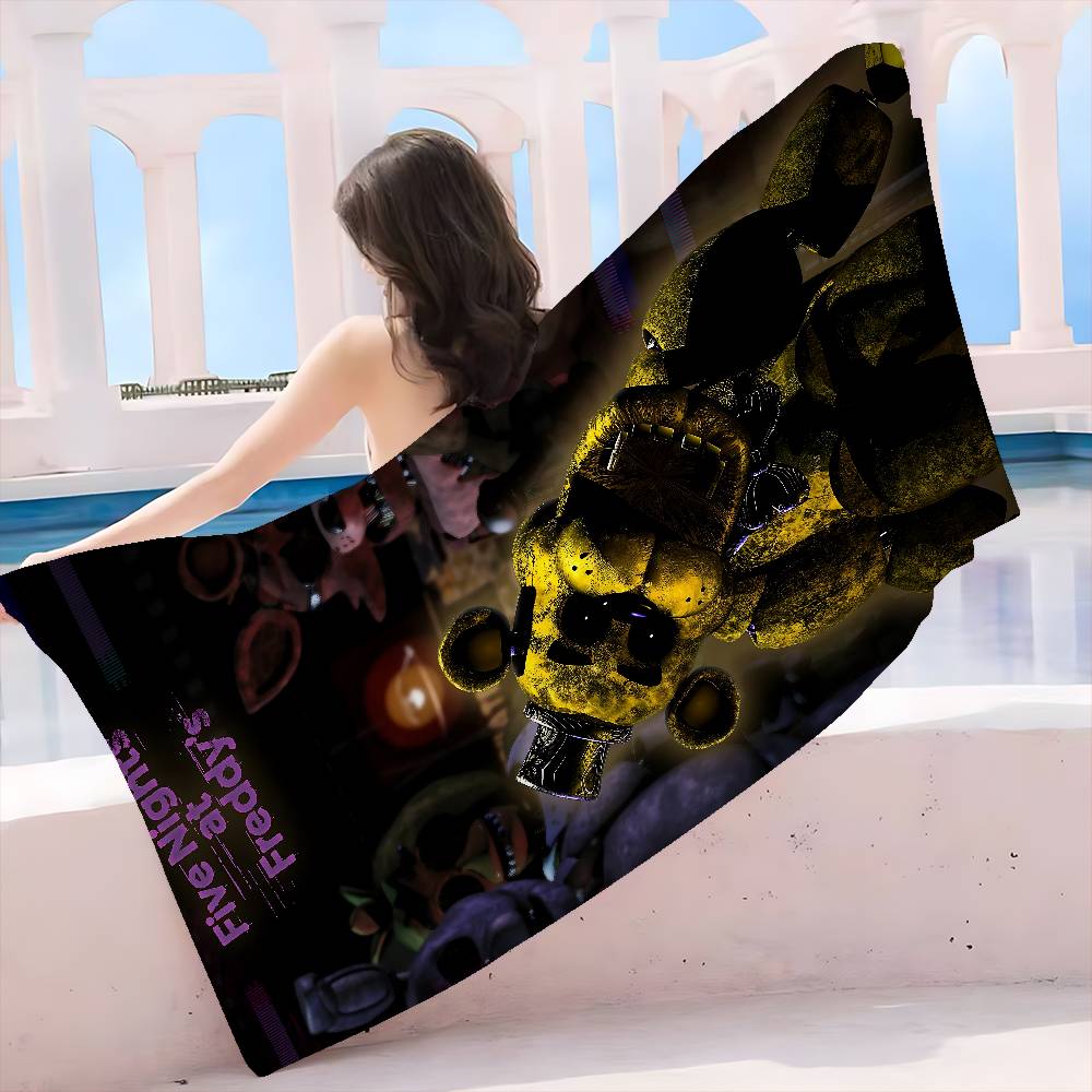 Fnaf Five-nights-At-Freddys Grandi Asciugamani da Spiaggia in Microfibra Asciugatura Rapida Asciugamani da Spiaggia Sabbiosa Asciugamano da Piscina Per Viaggio Piscina Nuoto Yoga