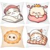 Cute Cartoon Cat Print Square Throw Pillow Covers Pattern Cushion Cover Suitable For Sofa Bedroom Car Pillow Cover