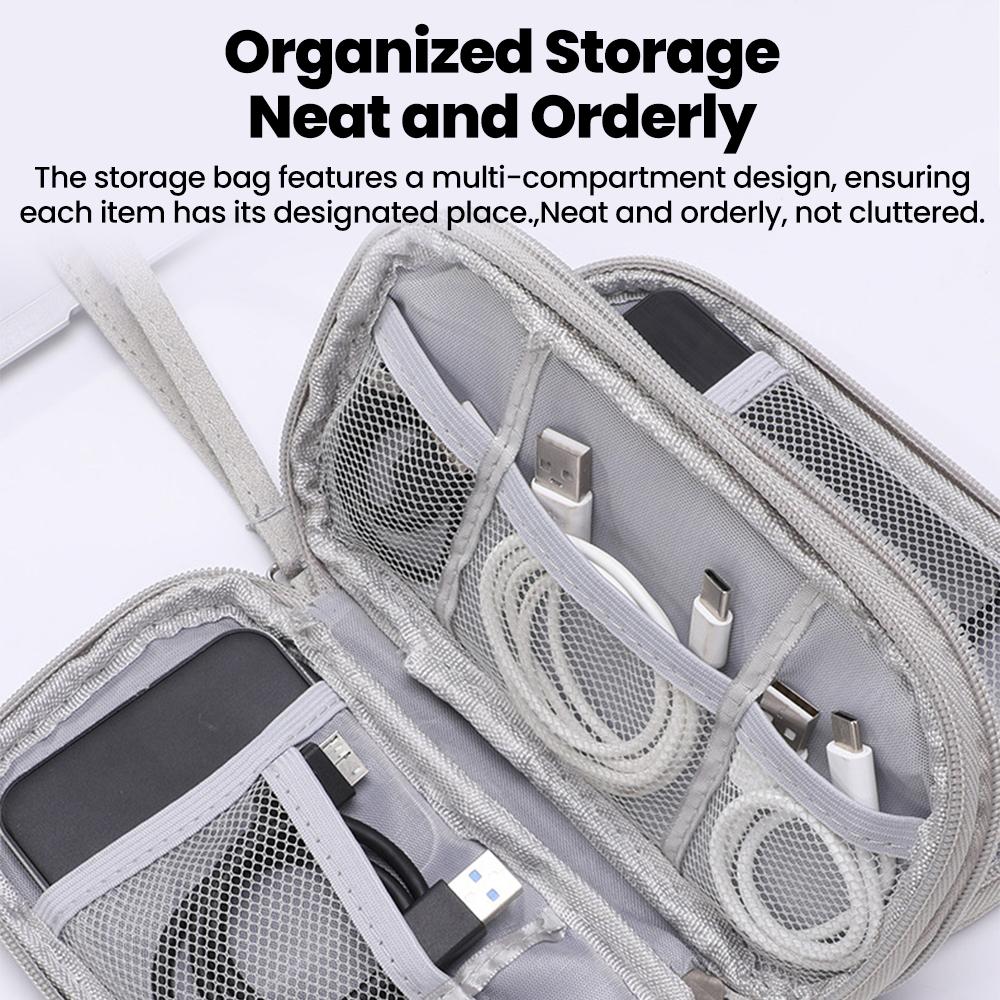 Electronics Accessories Portable Organizer Travel Essential Multi-Functional Storage Bag USB Data Cable Wired Headset Organizer