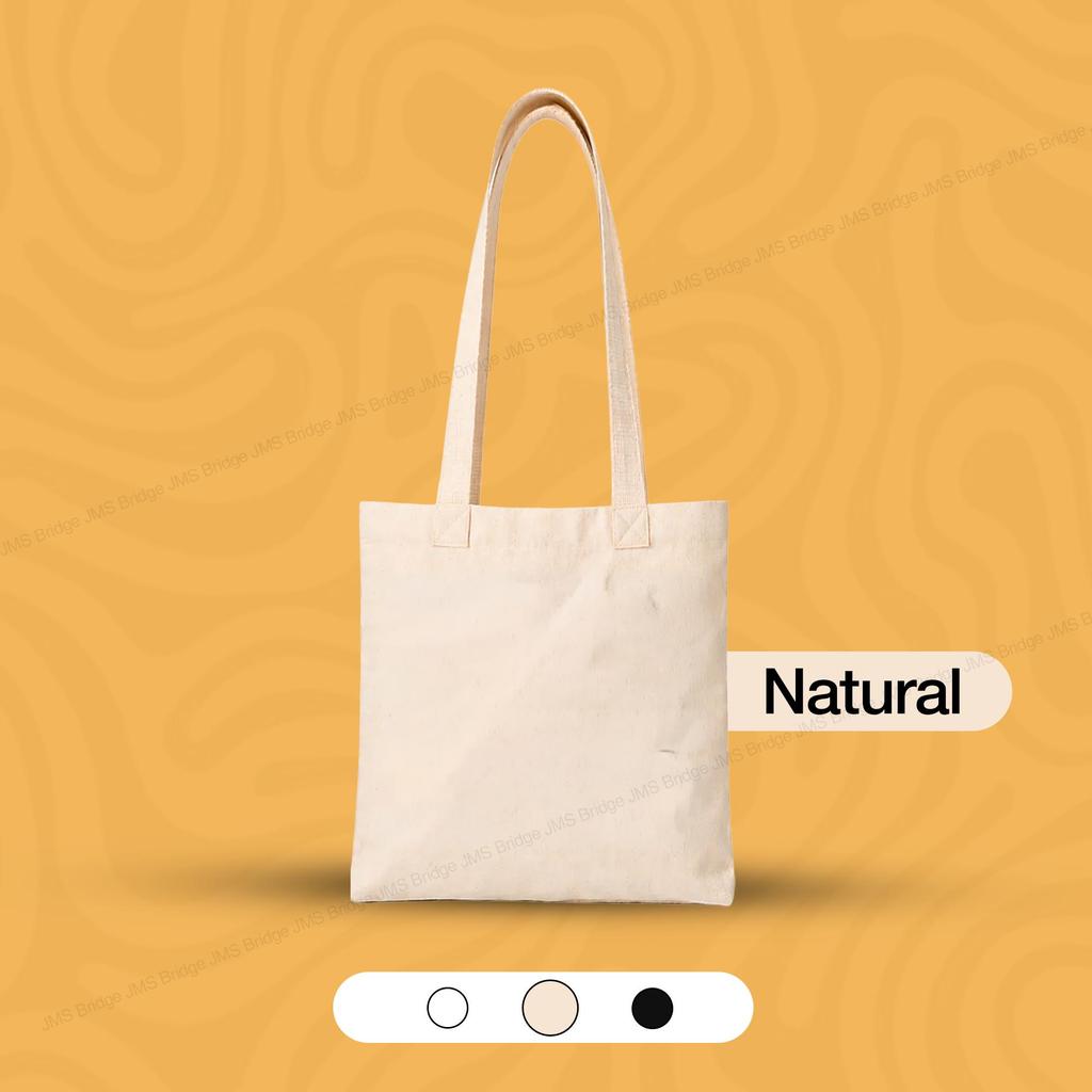 Cotton Shopper Bag 38 x 42cm 15L – Reusable Tote Bag in Black, White & Natural
