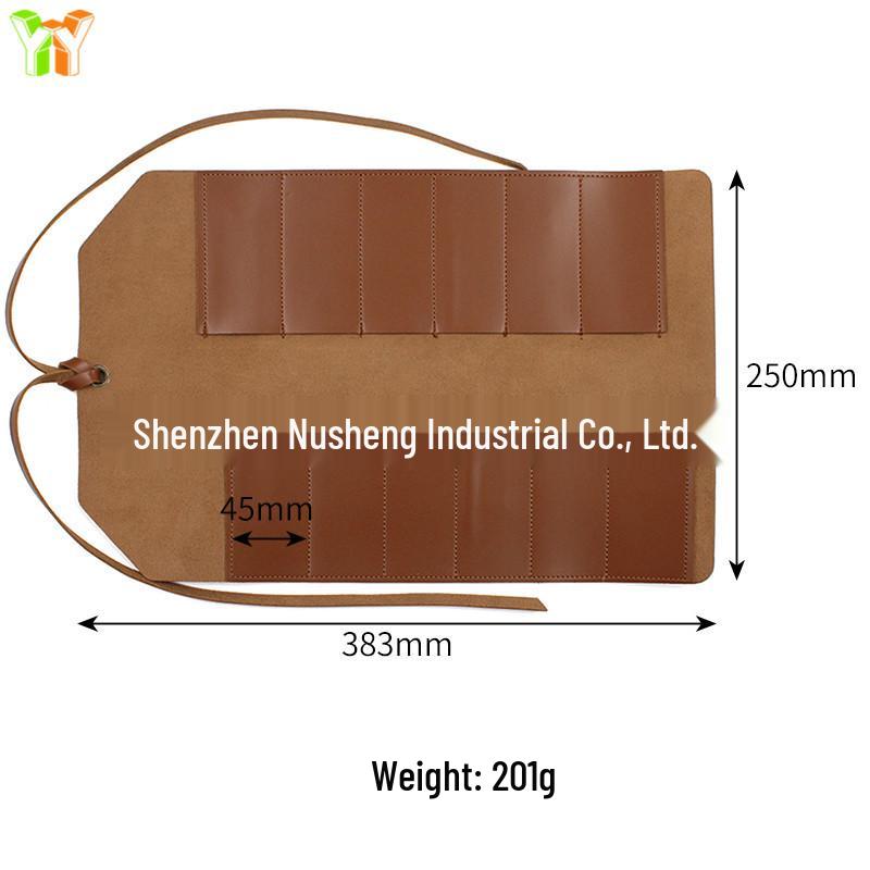Portable Leather Tool Roll Bag for Auto Repair and Plumbing