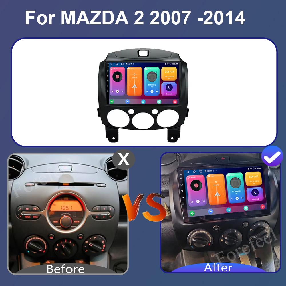 Android 14 Car Radio Multimedia Player For MAZDA 2 Mazda2 2007 2008 2009 2010 2011 2012 2013 2014 GPS Navigation 2DIN Carplay 4G