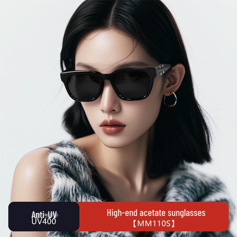 

2024 Унисекс Черные Оверсайз Квадратные Ацетатные Солнцезащитные Очки MM110S - Универсальная Оправа, Подходят для Рецептурных Линз