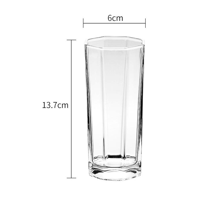 

220 мл Стеклянные кофейные чашки Квадратная чашка Прозрачный стакан Коллинз Стакан для сока Прямые стаканы Восьмиугольная чашка для напитков Бокал для коктейлей foam box pack