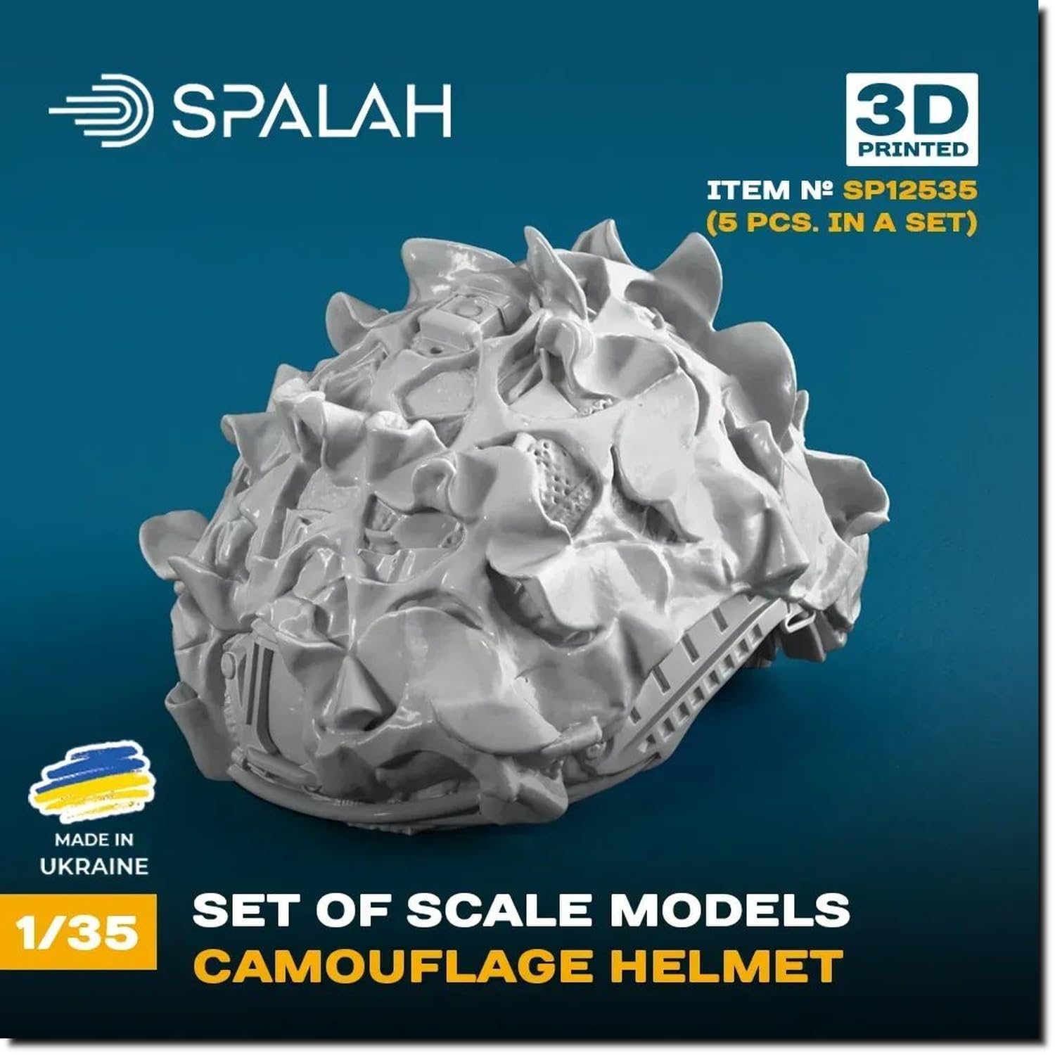

Spallach Tactical Helmet Cover Resin Kit SPU12535 1/35 w/Camouflage 5-Piece (Military)