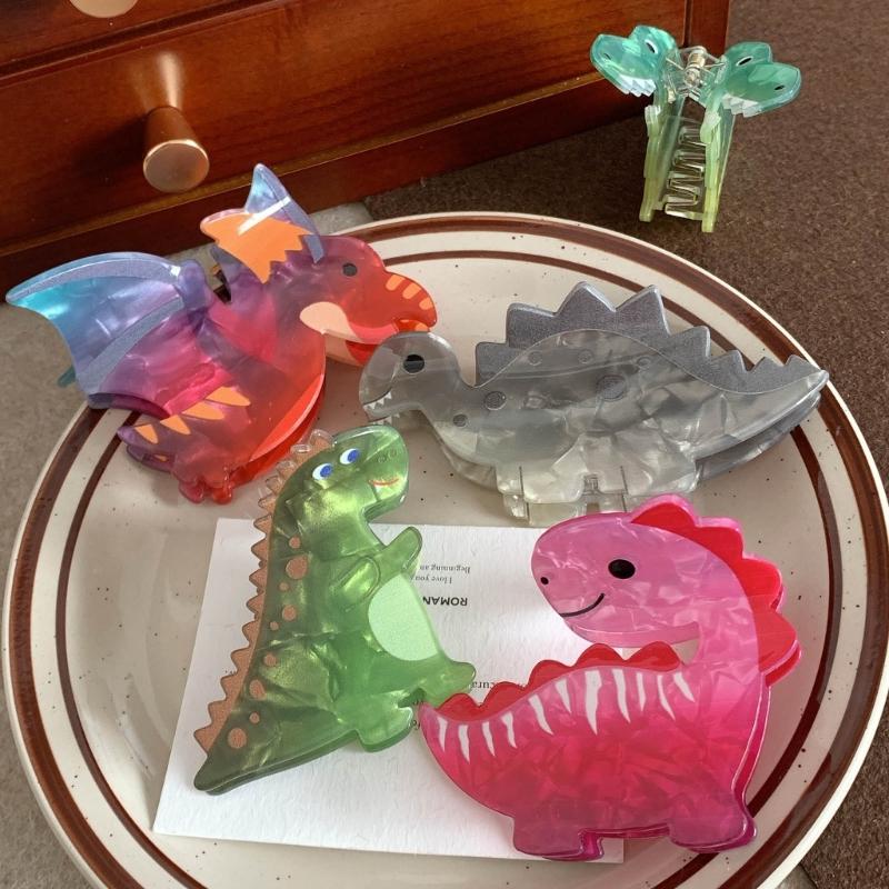 Dinosaurs Acrylic Hair Claw Clips Barrette Nonslip Strong Hold Hair Accessories