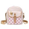 Women's Bag Plaid Nylon Cloth Small Square Bag New Women's Bag Trend Sweet Contrasting Color Shoulder Messenger Bag
