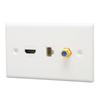 HD Multimedia Interface Wall Plate Multifunction CAT6 TV F Head 3 Port Ethernet Wall Plate for HDTVs