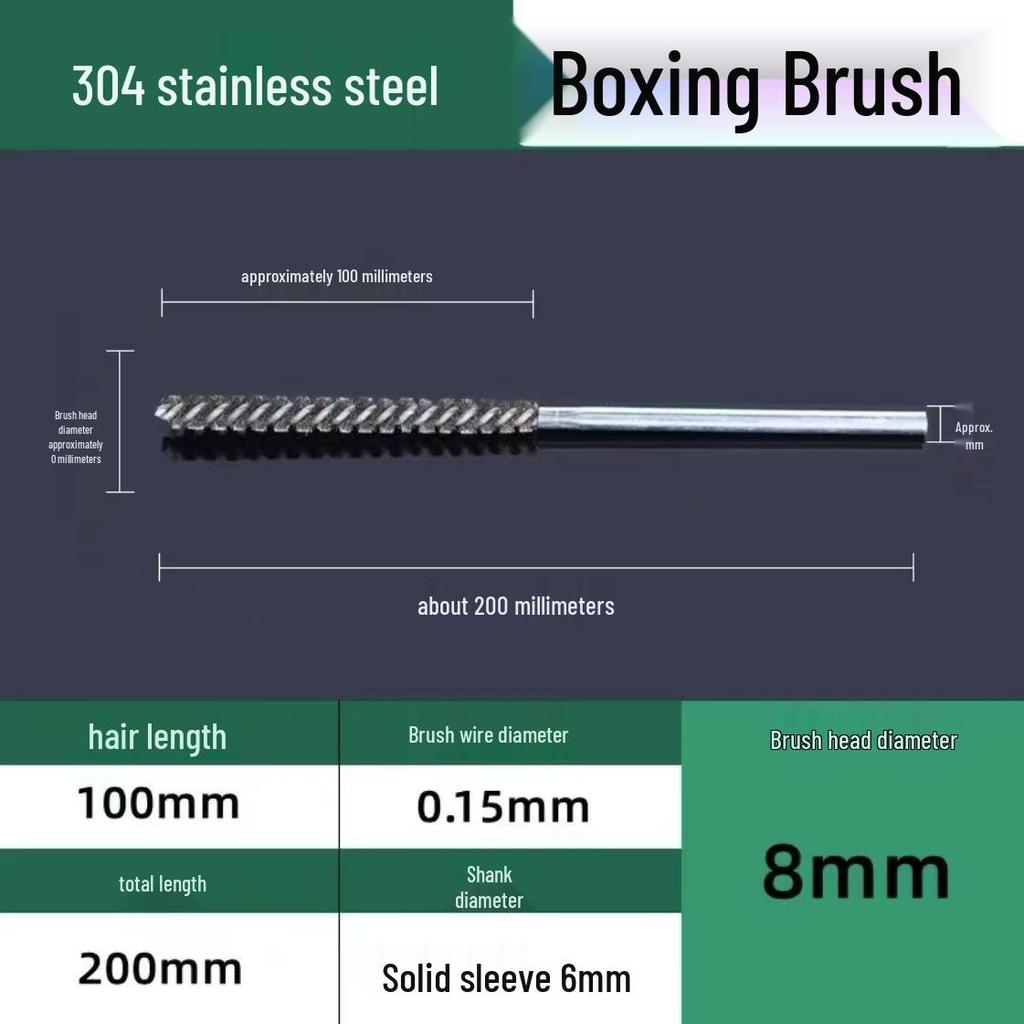 Stainless Steel Pipe Brush with Handle for Deburring, Rust Removal, Polishing, and Cleaning In Extended Inner Holes.