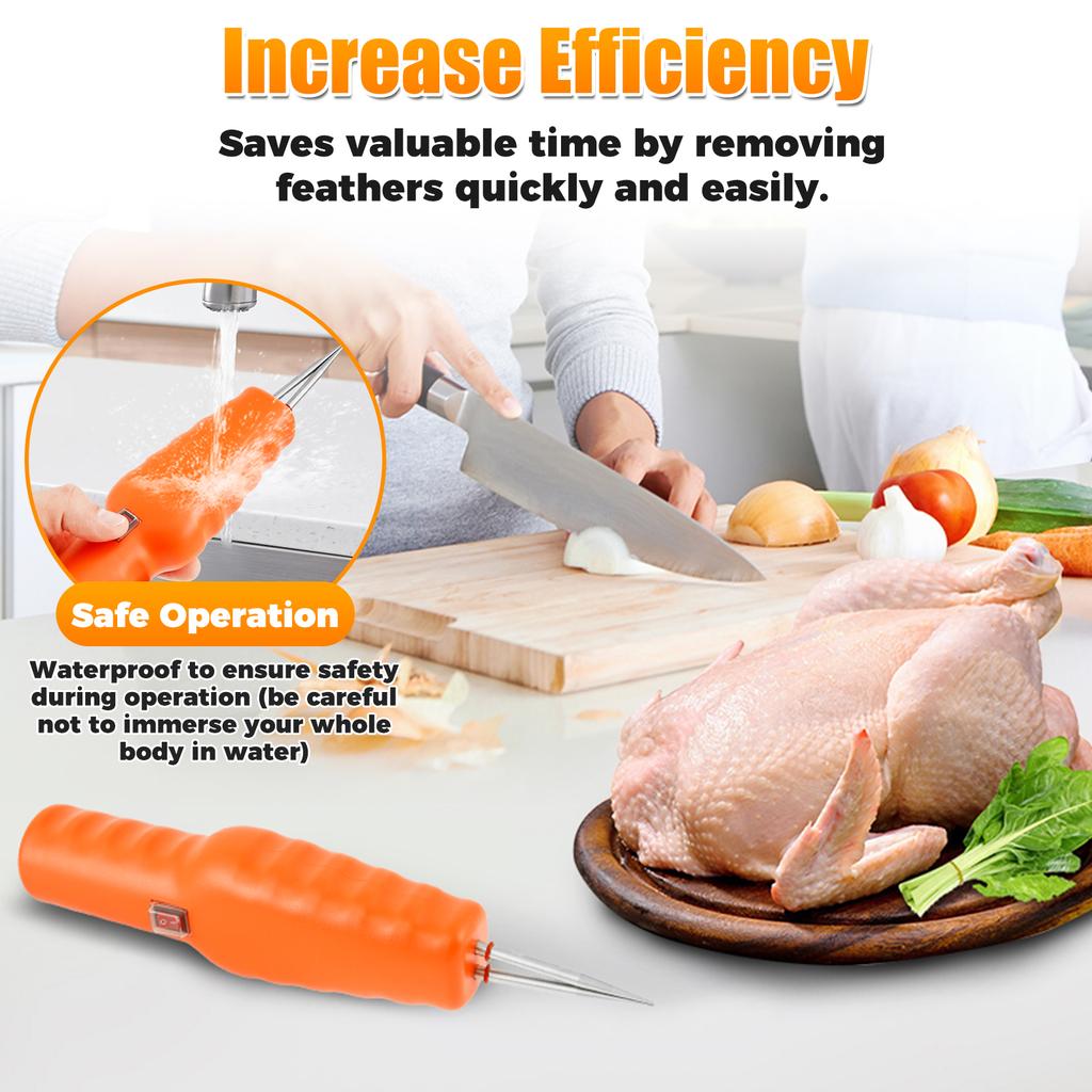 Poultry Electric Feather Plucker Automatic Quick Hair Plucking Chicken Duck Goose Hair Waterproof Handheld Remove Tools