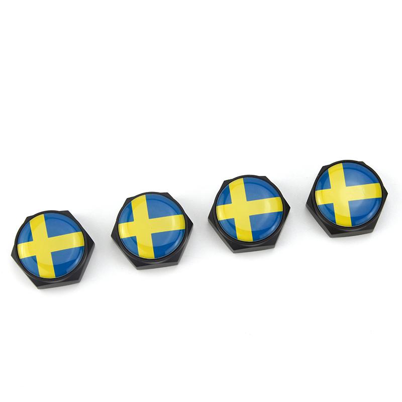 

4Pcs USA Italy Germany British Flag Metal Screws License Plate Bolts For VW BM Aud Car Accessories