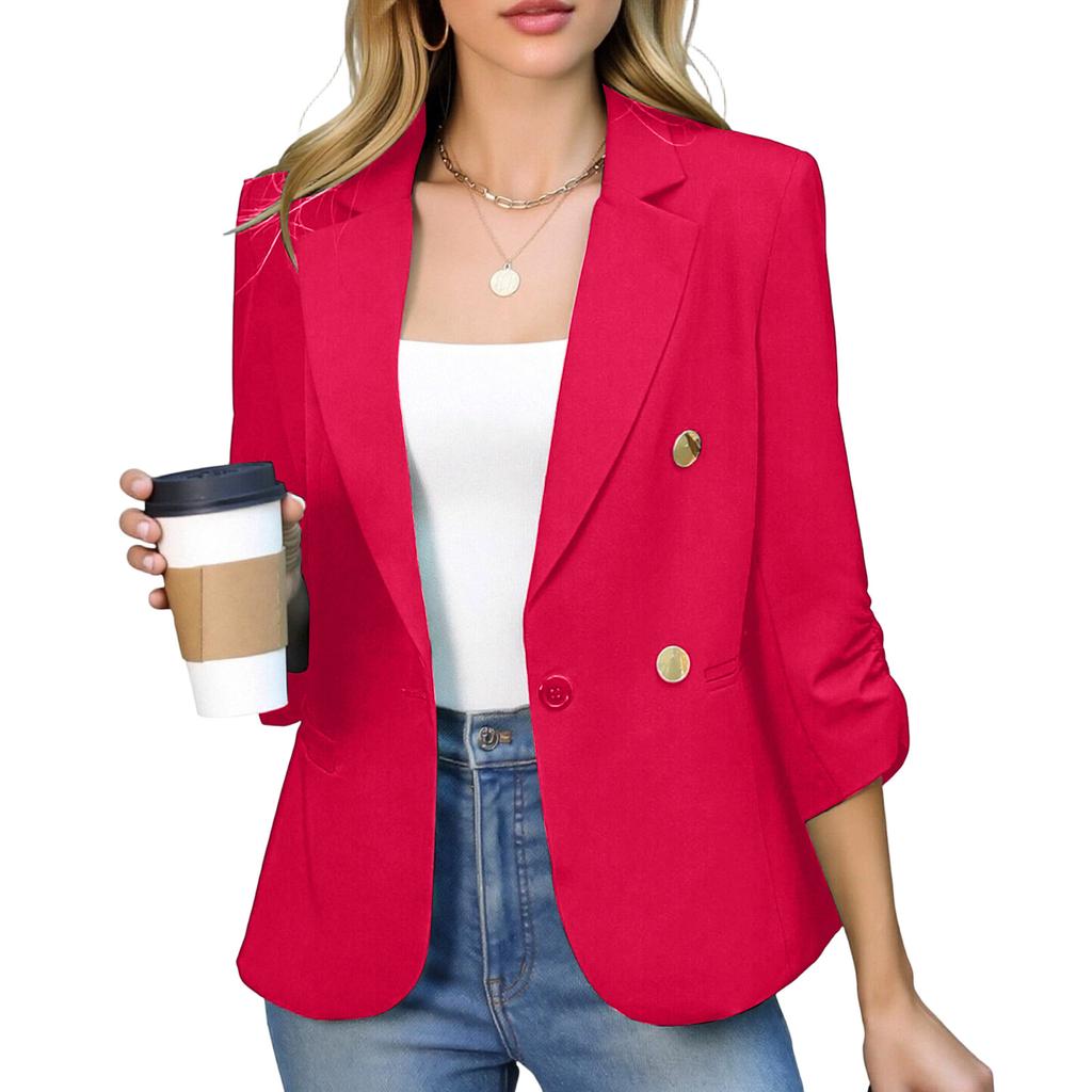 Women's Casual Long Sleeve Front Open Jacket for Work Daily Wear