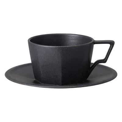 KINTO OCT Tasse & Untertasse, 300ml, Schwarz, Mikrowellen- und Spülmaschinenfest, Produktcode 28895