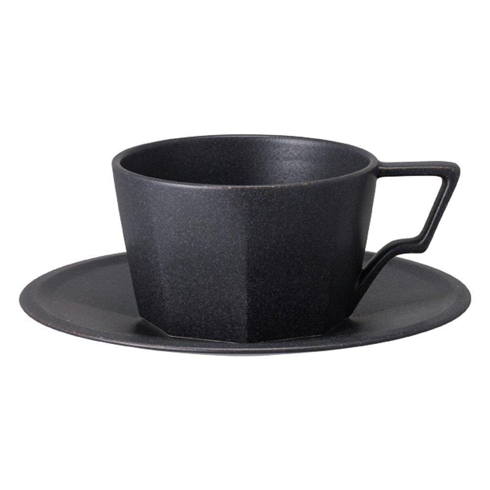 KINTO OCT Cup & Saucer, 300ml, Black, Microwave and Dishwasher Safe, Product Code: 28895
