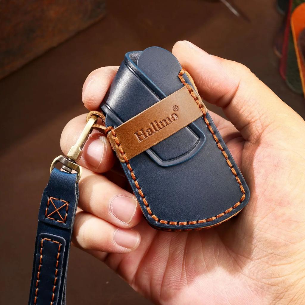 Leder Autozubehör Schlüsselhülle Etui Fob Schale für Volkswagen VW Golf 8 ID.6X Crozz Mk8 für Skoda 2018 Halter Schlüsselanhänger Tasche