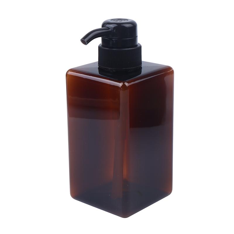 Butelka na balsam do ciała 450 ml, kwadratowa, wielokrotnego napełniania, plastikowa z pompką naciskaną, do żelu pod prysznic, szamponu, mydła w płynie, trwały pojemnik wielokrotnego napełniania