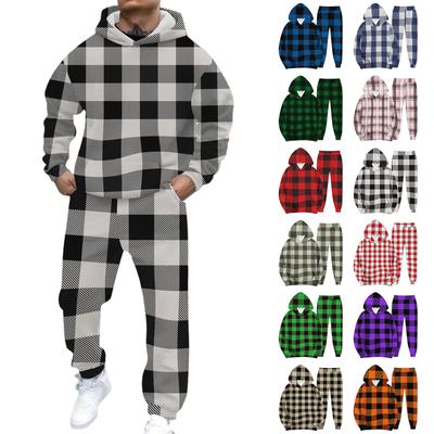 Herren Casual und personalisiert bedrucktes Langarm-Kapuzensweatshirt, Herren Sport-Sweatshirt und Sweatpants zweiteiliges Set