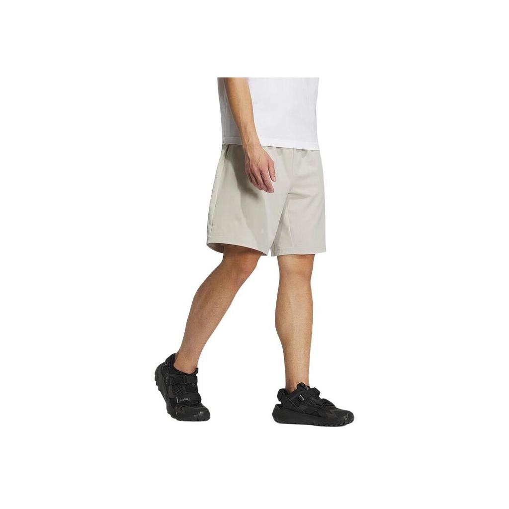 adidas Comfortable Quick-Dry Athletic Woven Shorts Men Bottoms Beige IS0286
