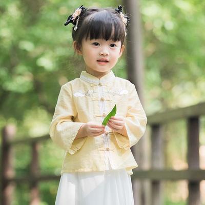 Hanfu dívka čínského stylu látkové letní šaty Starožitný oblek Tang kostým super víla malá dívka mořská panna princezna sukně spodní prádlo