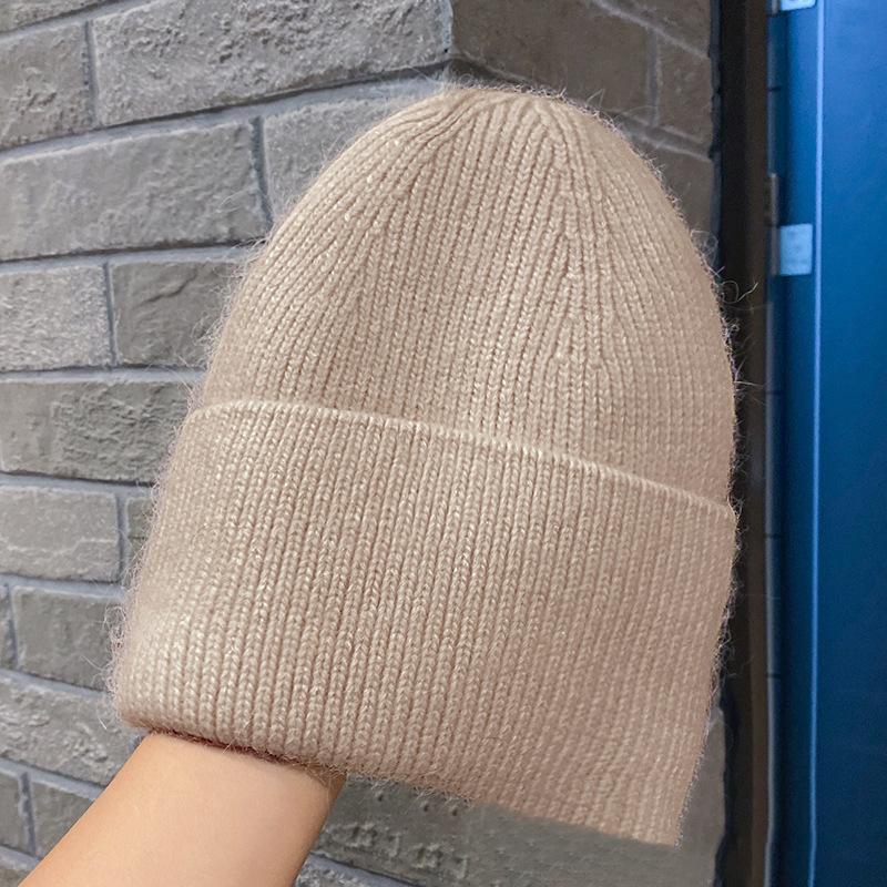 Knitted Rabbit wool Hat for Women In Winter New Style Showing Small Face White Wool Hat for Women In Autumn and Winter Warm and Cold Hat for Women