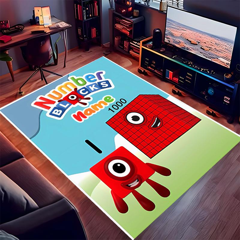 Tappeto Personalizzato con Stampa Numberblocks - Morbido, Lavabile, Antiscivolo, per Interni, Soggiorno, Casa e Ufficio, Tappeto Decorativo