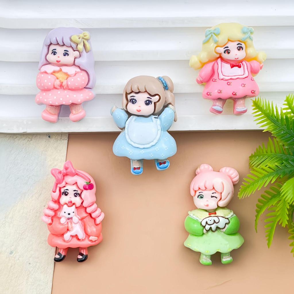 Trendy DIY Resin Girl Charms: Cute Phone Case, Hair Clip, Water Bottle, and Crocs Shoe Accessories