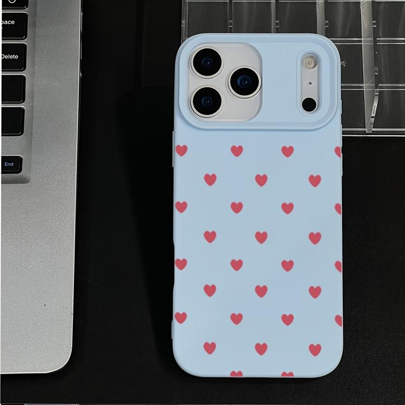 Red Heart-shaped Phone Case Suitable for iPhone 17 16 15 14 13 12 11 Pro/Max/Plus Anti Drop and Shockproof Back Cover