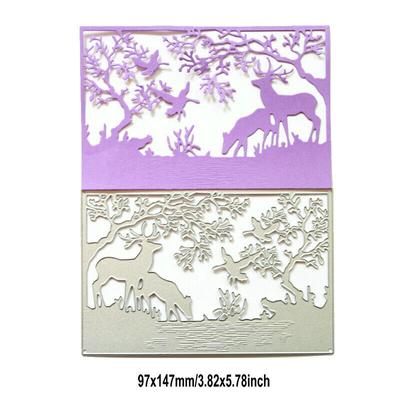 Merry Christmas Cutting Dies Metal Stencil DIY Scrapbooking Album Papperskort Prägling Craft Die Cut Forest Deer Ram