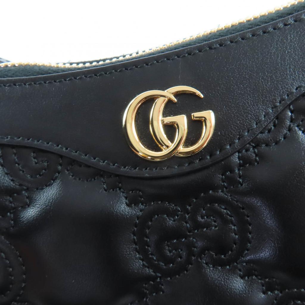 Excellent GUCCI Shoulder Bag GG Matelasse 2-Way Leather Handbag black 735049 Used