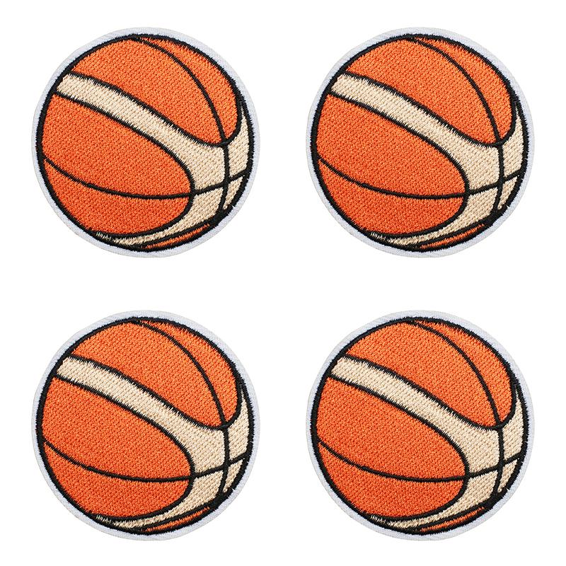 10pcs Wholesale Sports Theme Embroidered Patches On Clothes Jackets Cartoon Basketball Decoration Iron On Patches For Clothing 