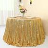 60cm Glitter Tablecloth  Sequin Round Table Cover Gold Table Cloth for Wedding Birthday Baby Shower Party Home Table Decoration