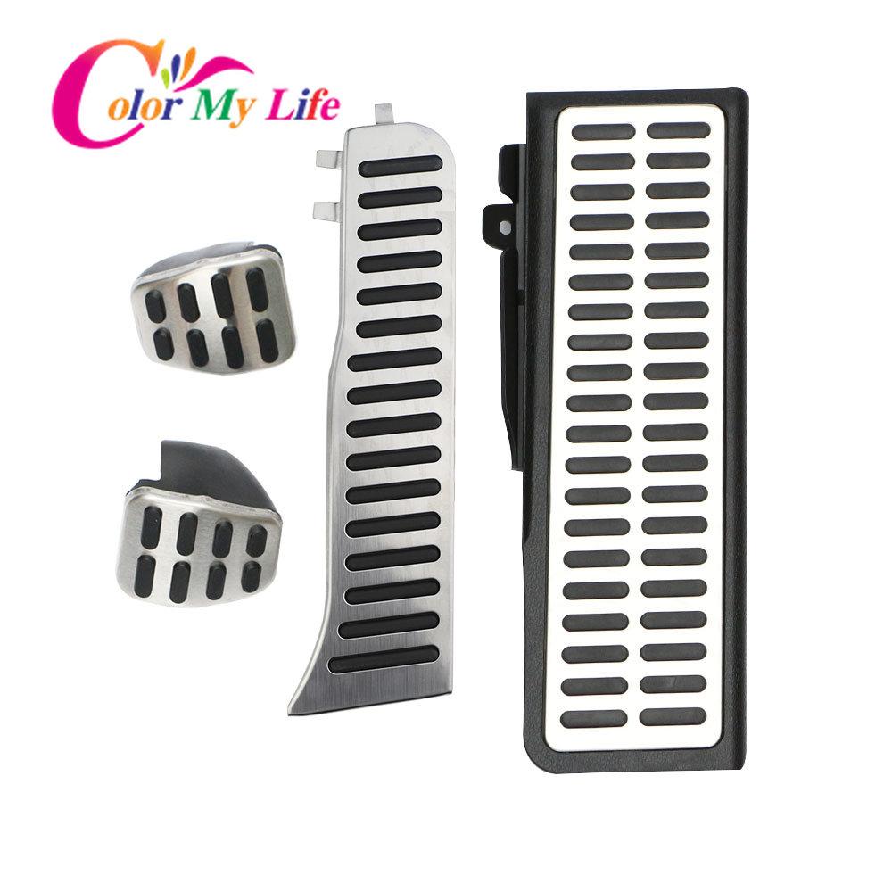 LHD-Autopedale für Volkswagen VW Tiguan 2009–2016, Edelstahl, AT MT, Gasbremspedalabdeckung, Ruhepedalpolster