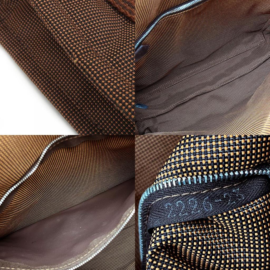 Gebrauchte HERMES Schultertasche Bassus PM Her Line Canvas Braun Braun lässig