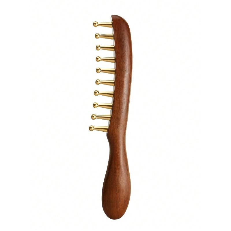 

1pc Wide-Tooth Comb, Long Handle Large Round Teeth Scalp Massage Brush, Suitable For Curly & Straight Hair Styling Tool