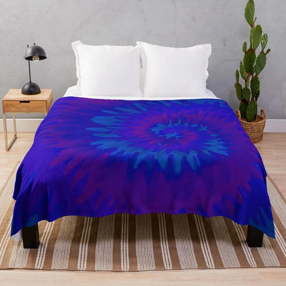 Tie Dye Colourful Flannel Throw Blanket Abstract Art Blanket Lightweight Super Soft for Bed Sofa Couch Decor for Kids Boys Girls