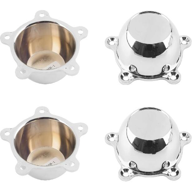 

5 Dog Ear 1.96 Spacing Wheel Rim Center Caps Chrome Wheel Center Cap W/Screws, Pack of 4 5 Dog Ear 1.96