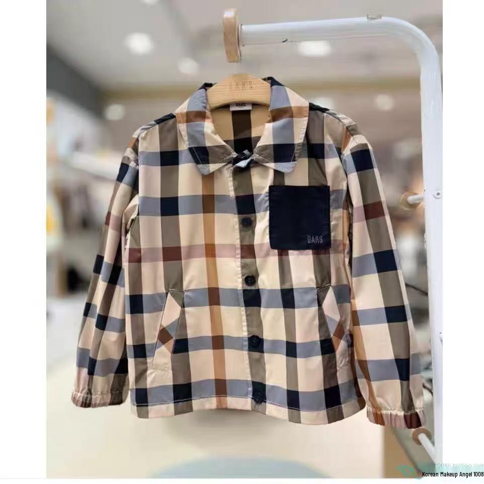 Корейская осенняя клетчатая повседневная куртка 140