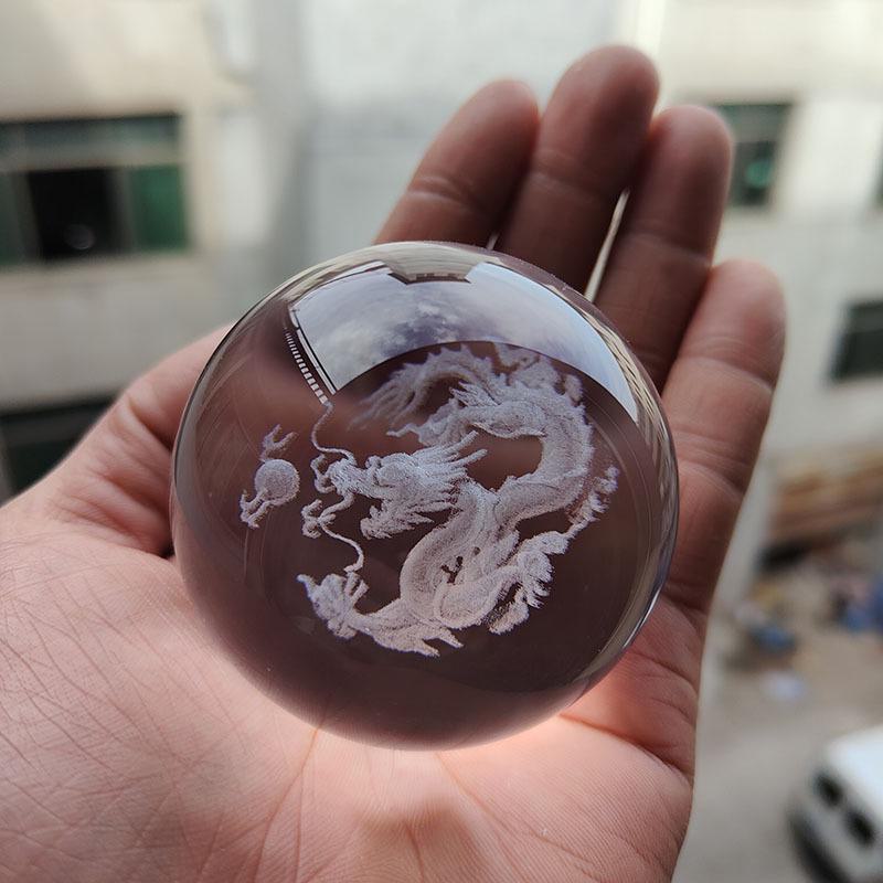 "40 Crystal Ball Ornaments: Rainy Day Clouds, Sun, Galaxy Design - Laser Engraved Cube for Home Decor and Gifts"