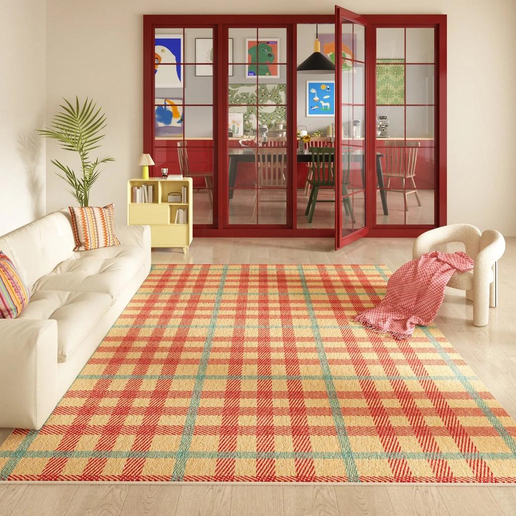 Geometric Pattern Carpet Mat Rug Diamond Checkerboard Color Block Modern Scandinavian Home Decoration Floor Mat Rugs for Bedroom