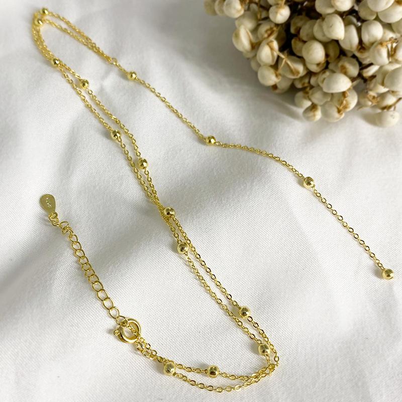 Neue Mode Runde Perle Quaste Halskette Neue Weibliche Sommer Einfache Schlüsselbein Kette Lange Geometrische Kette Frau Individuelles Schmuck