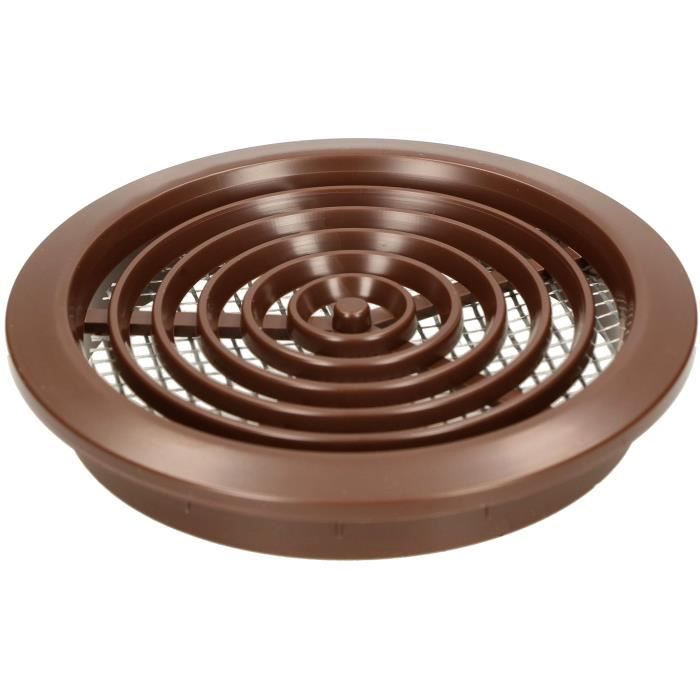 Grille d'aération - KOTARBAU - Rond - Diamètre 80 mm - Moustiquaire - Couleur Marron