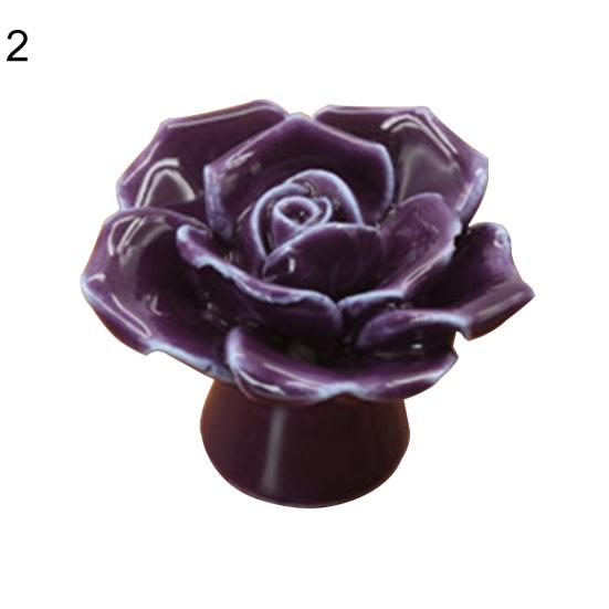 Pomelli per porte in ceramica con fiori di rosa, maniglie per cassetti e ante di armadi con vite