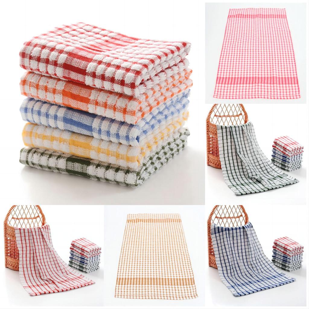 Polyester Plaid Tea Towel For Kitchen Cleaning And Home Use