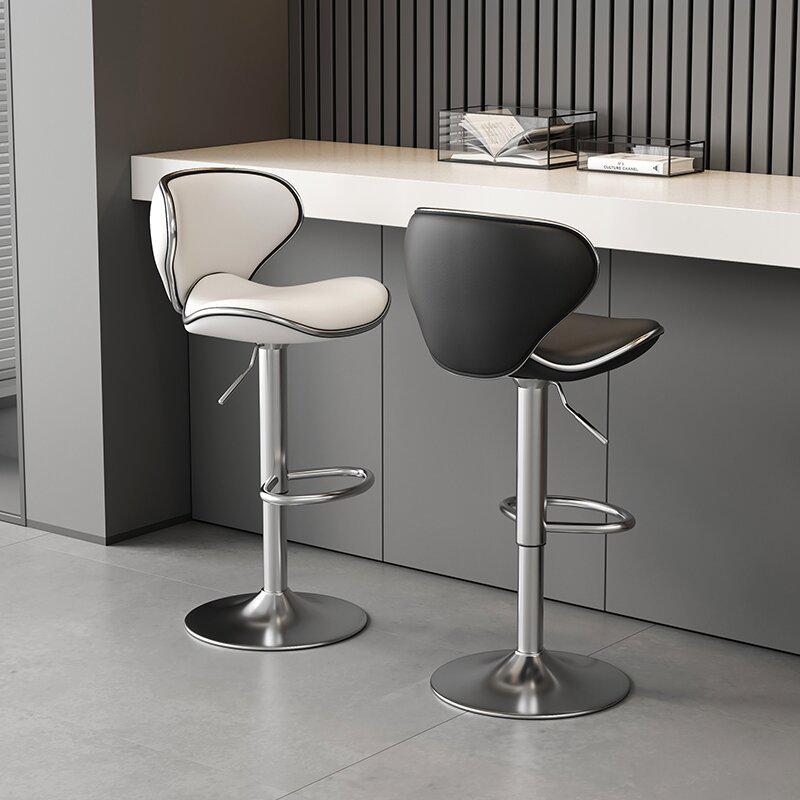 Modern Minimalist Light Luxury Swivel Bar Stool with Backrest